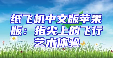 纸飞机中文版苹果版：指尖上的飞行艺术体验