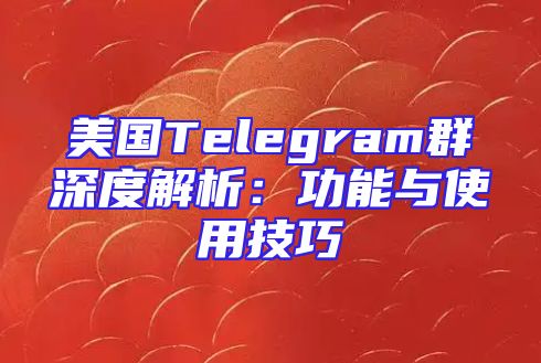 美国Telegram群深度解析：功能与使用技巧