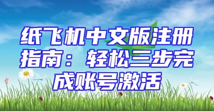 纸飞机中文版注册指南：轻松三步完成账号激活