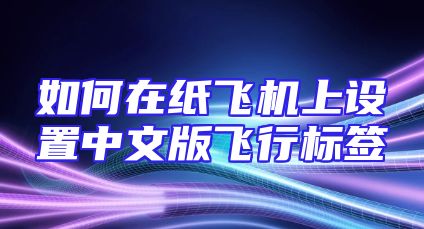 如何在纸飞机上设置中文版飞行标签