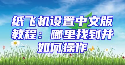 纸飞机设置中文版教程：哪里找到并如何操作