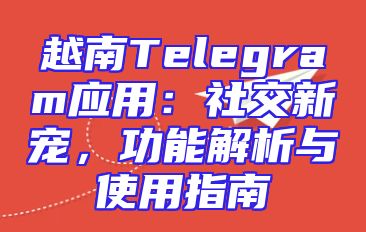 越南Telegram应用：社交新宠，功能解析与使用指南