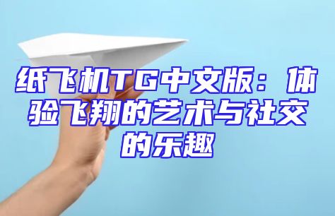 纸飞机TG中文版：体验飞翔的艺术与社交的乐趣