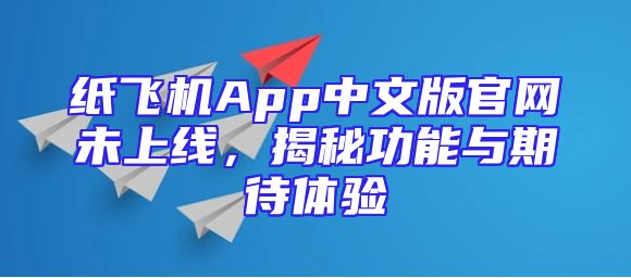 纸飞机App中文版官网未上线，揭秘功能与期待体验