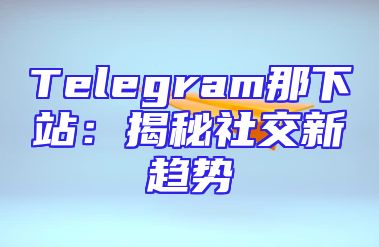 Telegram那下站：揭秘社交新趋势